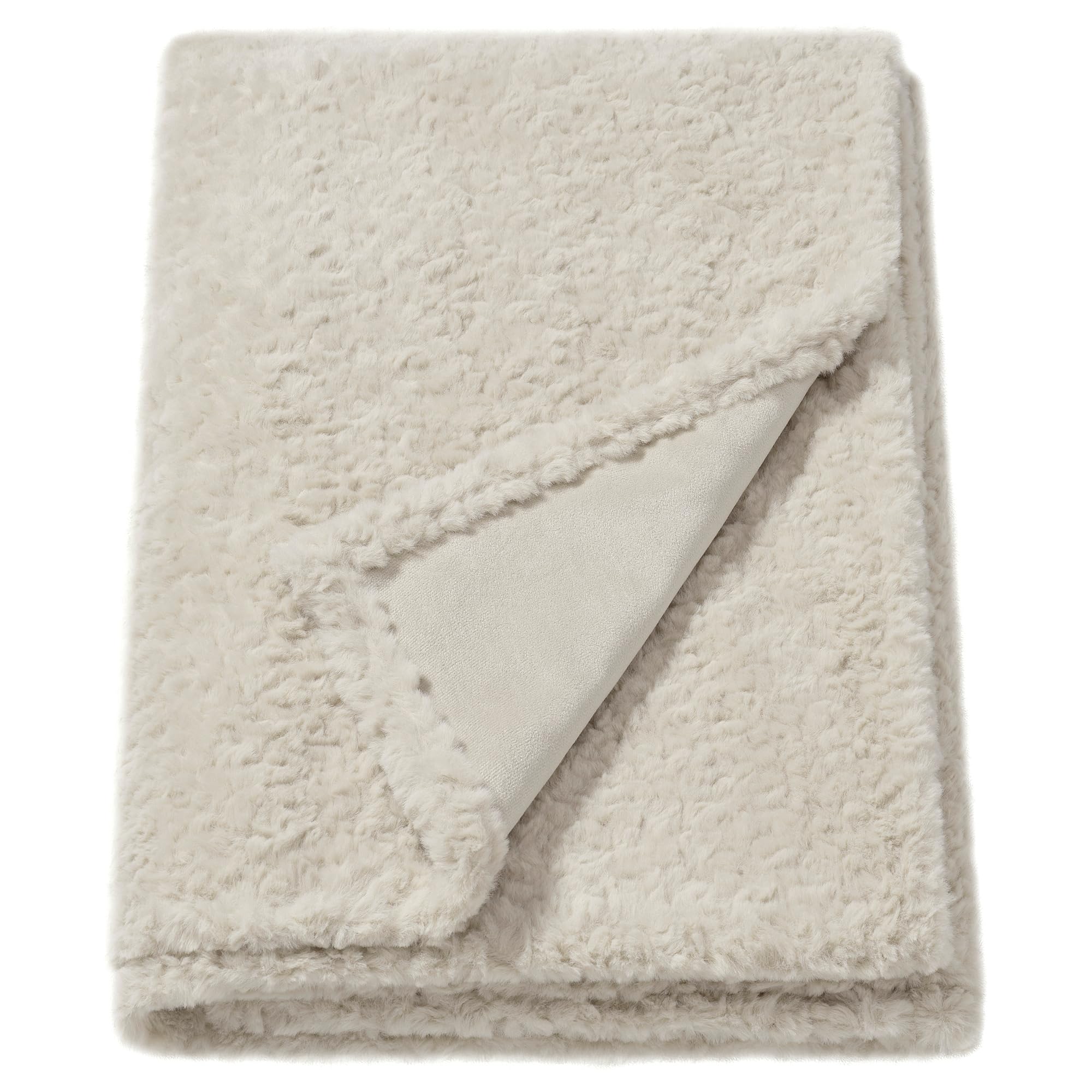 Couvre-lit beige NÄTNÄVA plaid de salon de 130x170 cm pour décoration de chambre