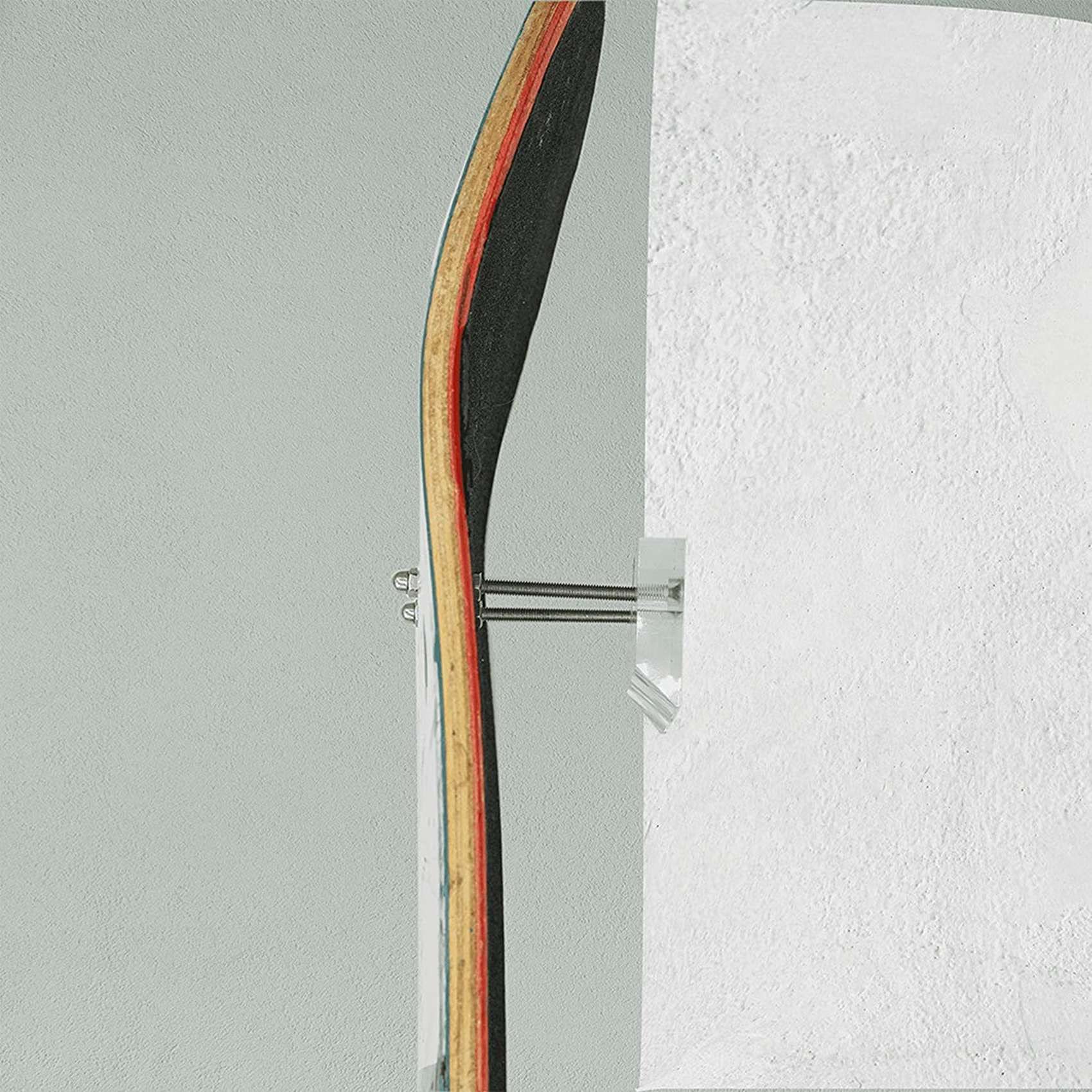 Set di supporti da parete per skateboard, per interni, in acrilico, per skateboard, supporto da parete, trasparente