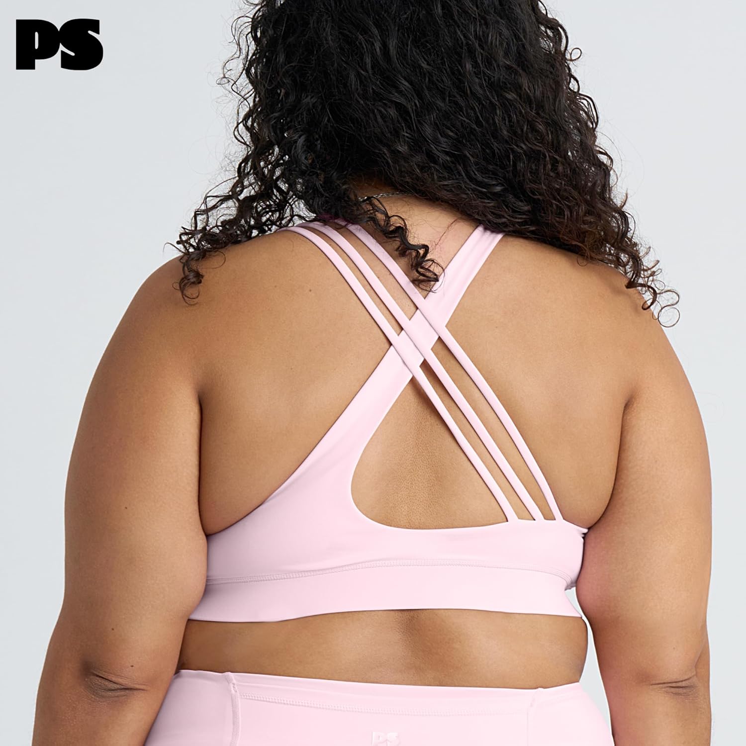 POPSUGAR PS Strappy Sports Bra for Women, Criss-Cross Back Padded Yoga Bra Workout Tops - Medium Support & Removable Cups - Image 4