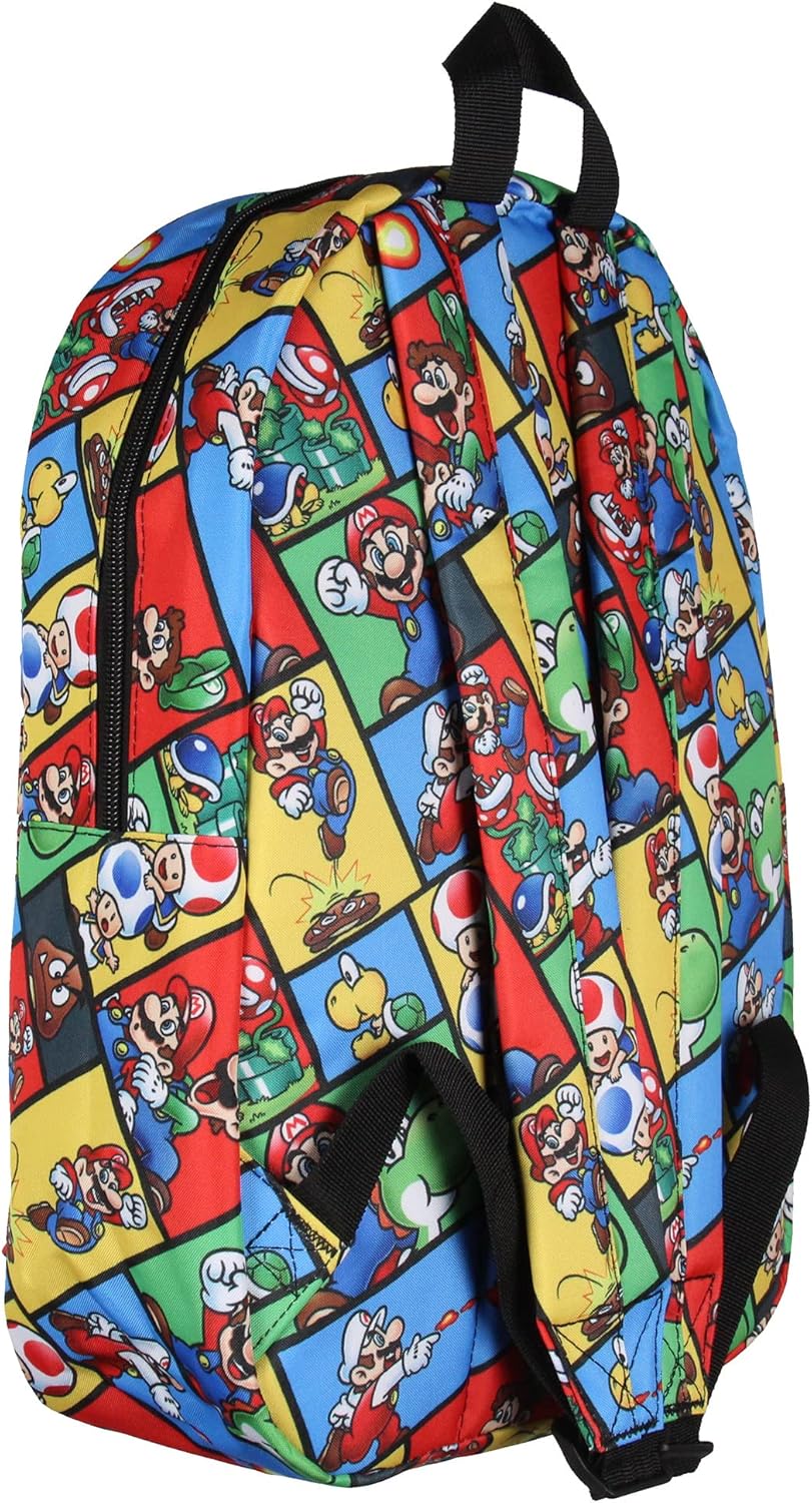 Bioworld Super Mario Backpack Multi Character Video Game School Laptop Travel Backpack 17" - Image 3