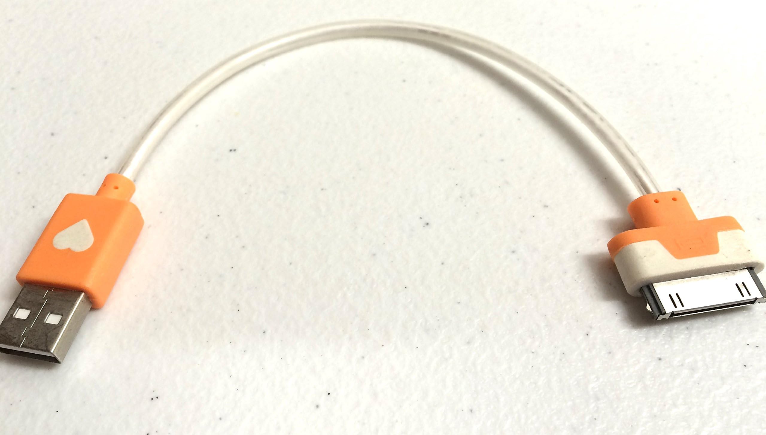 NTJ SHORT 8 INCH Glow-in-the-dark LED Light up Solid One Light Color High Speed Usb to 30pin Data Sync Charger Charge Cable Cord Adapter FOR Ios 6 Ios7 FOR Iphone 4 4s Phones, Iphone 1st Generation, Iphone 3g, Iphone 3gs, Ipad First Generation, Ipad 2, Ipod Touch 2, 3, 4, Nano 5 6 (4 Colors to Choose From) (Orange)