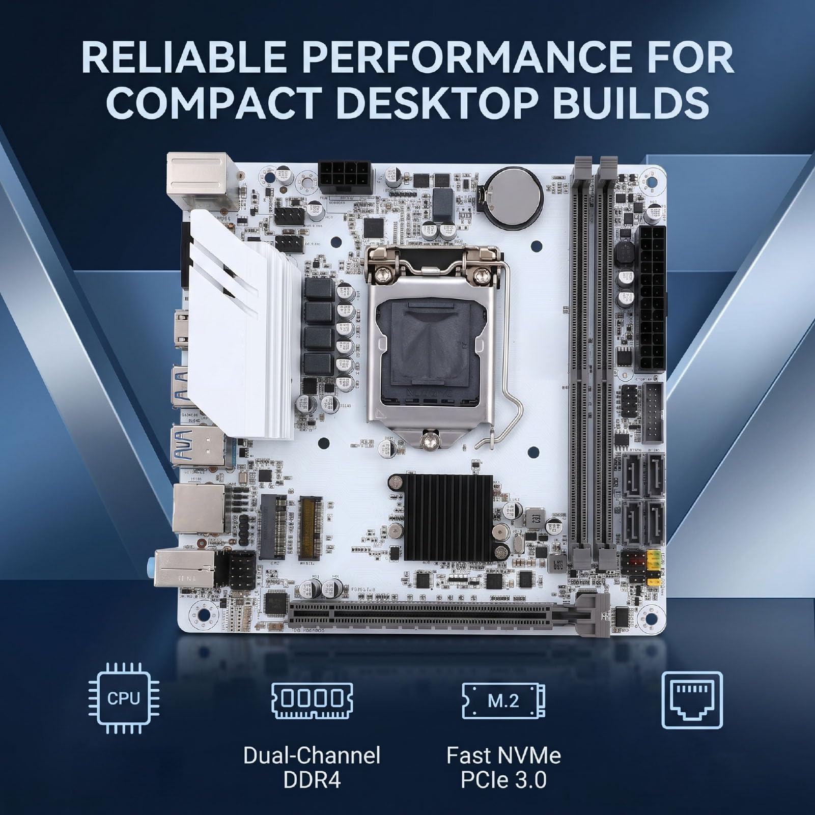 Scheda Madre H510 ITX, LGA1200, DDR4 a Doppio Canale, 64 GB, Slot M.2 NVMe, WiFi M.2, PCIe 3.0 X4, PCIe 4.0 X16, Interfacce Serial ATA 3.0