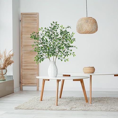 Miniatura 5 de Plantas artificiales, 3 tallos de vegetación sintética de 31 pulgadas, ramas artificiales para jarrón, ramas artificiales para tienda, jardín,