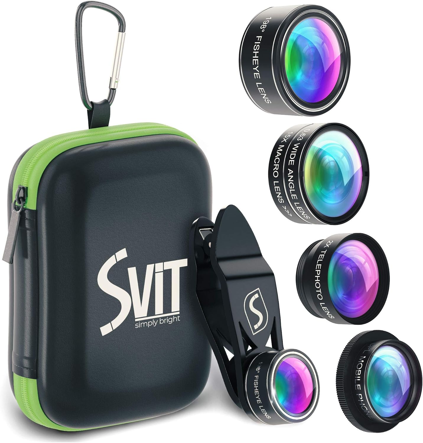 SVIT Phone Camera Lens Kit 5 in 1 Optical Glass Mobile