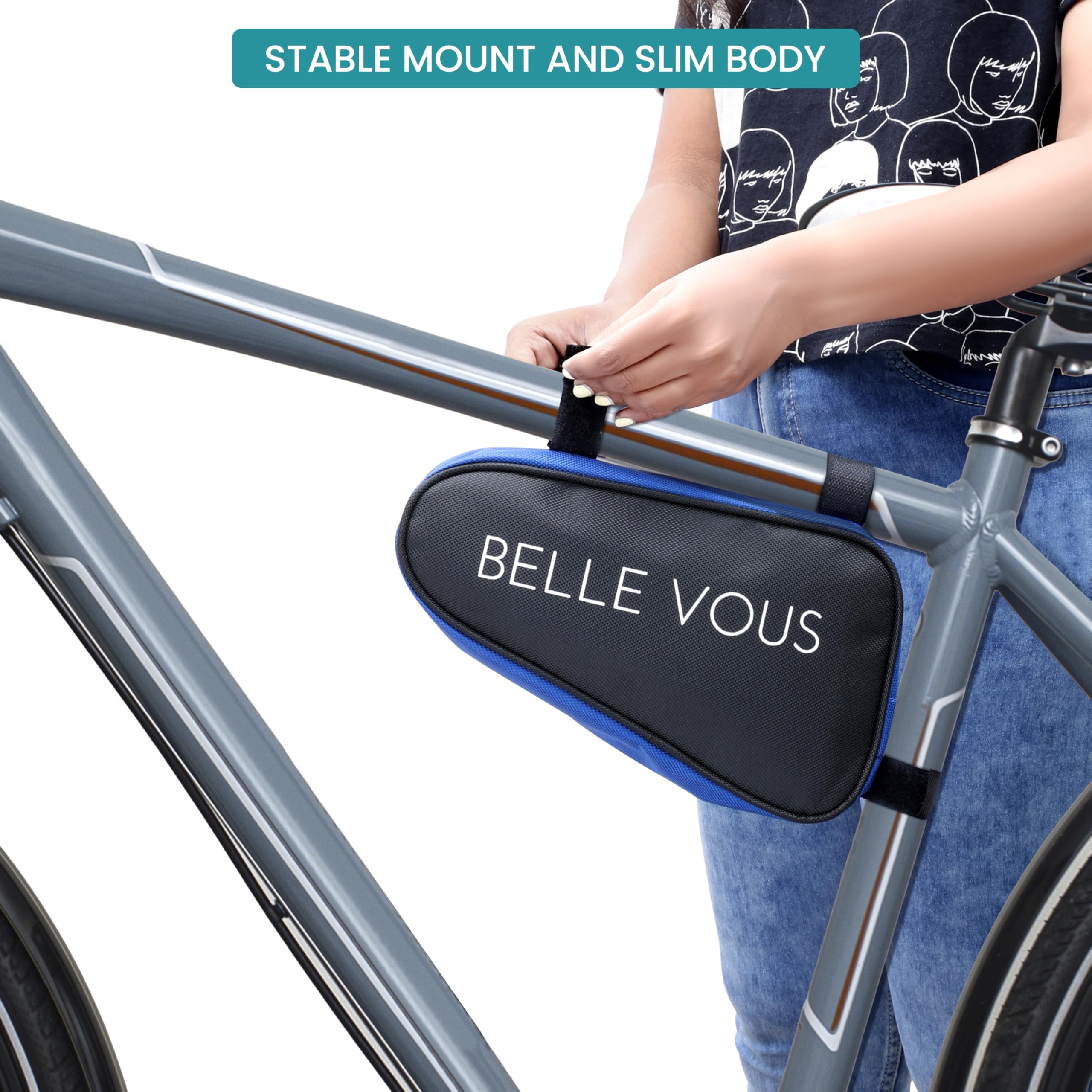 BELLE VOUS Borsa Triangolare da Bici - Marsupio Mtb da Corsa - Accessori Porta Oggetti - Borsello per Telaio Bicicletta - Gadget Bikepacking - Portaoggetti Impermeabile