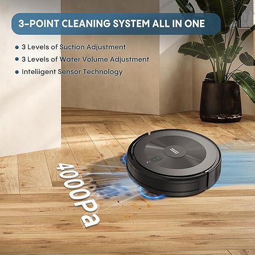 Miniatura 2 de Robot aspirador y trapeador 2 en 1, 4000 Pa Robot Aspirador Aspirador Fuerte Succión y Programación de Limpieza y Control AlexaAPP y Carga
