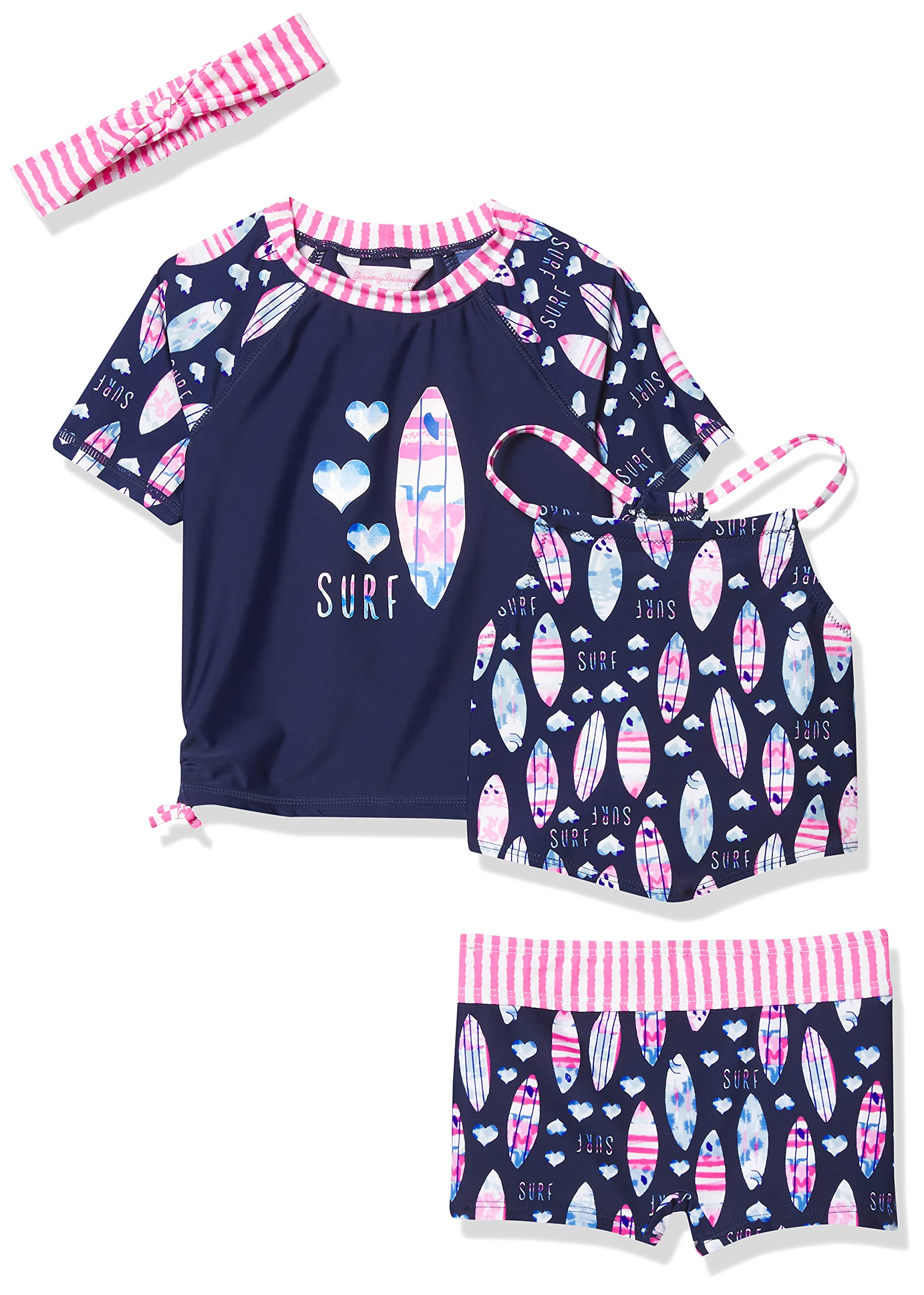 Girls' Rashguard and Bottom Swimsuit Set