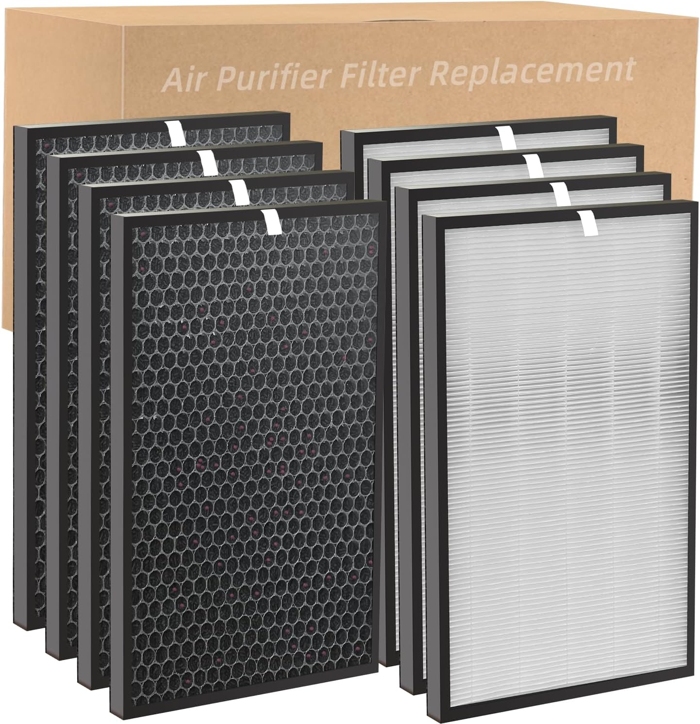 8-Pack 5500 Replacement Filter Compatible with AD5000 /5500 Air Puri-fier, Includes 4 Filters + 4 Activated Filters