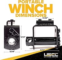 Vista 2 de US Cargo Control Cabrestante portátil estándar para remolque plano, cabrestante de 4 pulgadas con capacidad para hasta 20 pies de correas de 4
