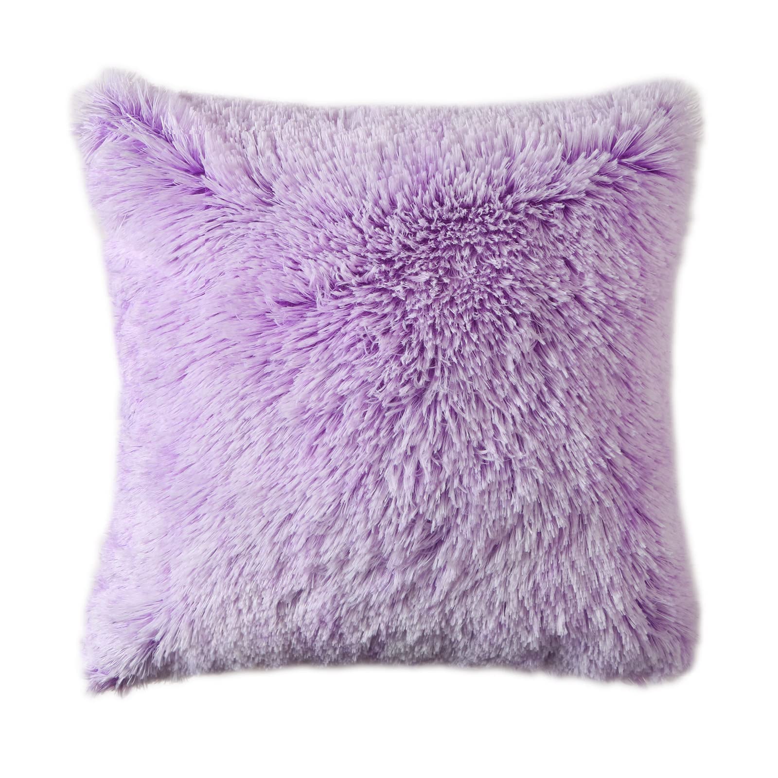 DECOBIRD Throw Pillow Cover 18x18 Extra Soft Lumbar Fuzzy Faux Fur Home  Decor Cushion Cover Double Sides Shaggy Pillowcase Microfiber 100% Polyester