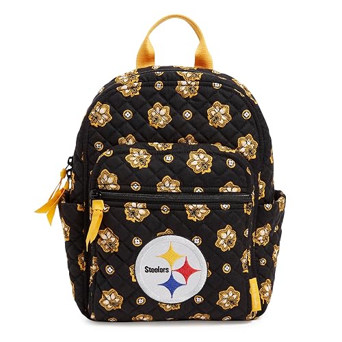 Vera Bradley Women's Cotton Nfl Small Backpack (Multiple Teams Available), Pittsburghsteelersonblack/Yellowbandana, One 