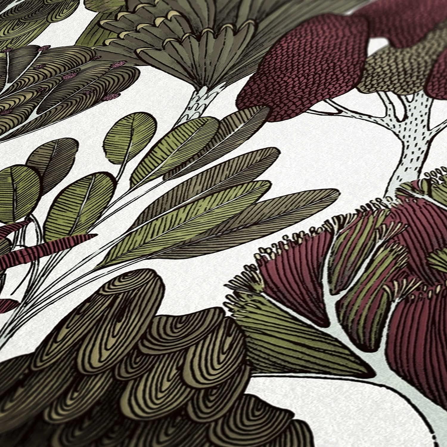 Architects Paper Jungle Wallpaper Floral|Impression Non-Woven 10.05 m x 0.53 m Green Yellow White Made in Germany 377572 37757-2