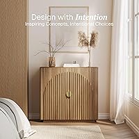 Vista 3 de BELLEZE Modular Fluted Sideboard Buffet Cabinet with Storage, Mid-Century Modern Console Table with Symmetrical Arched Doors, Elegant Credenza for