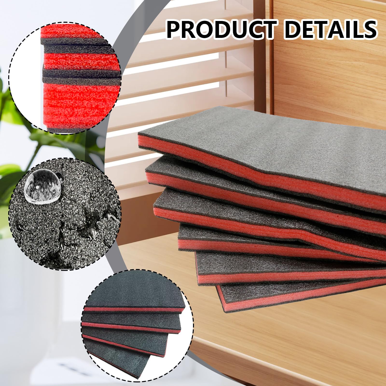 Mousse pour Boîte à Outils, Lot de 6 Inserts en Mousse Rigide avec Coupe-Polystyrène pour les Boîtes à Outils, Flight Cases et Rangement D'outils (40 * 30 * 2.5cm, 6 Pcs)