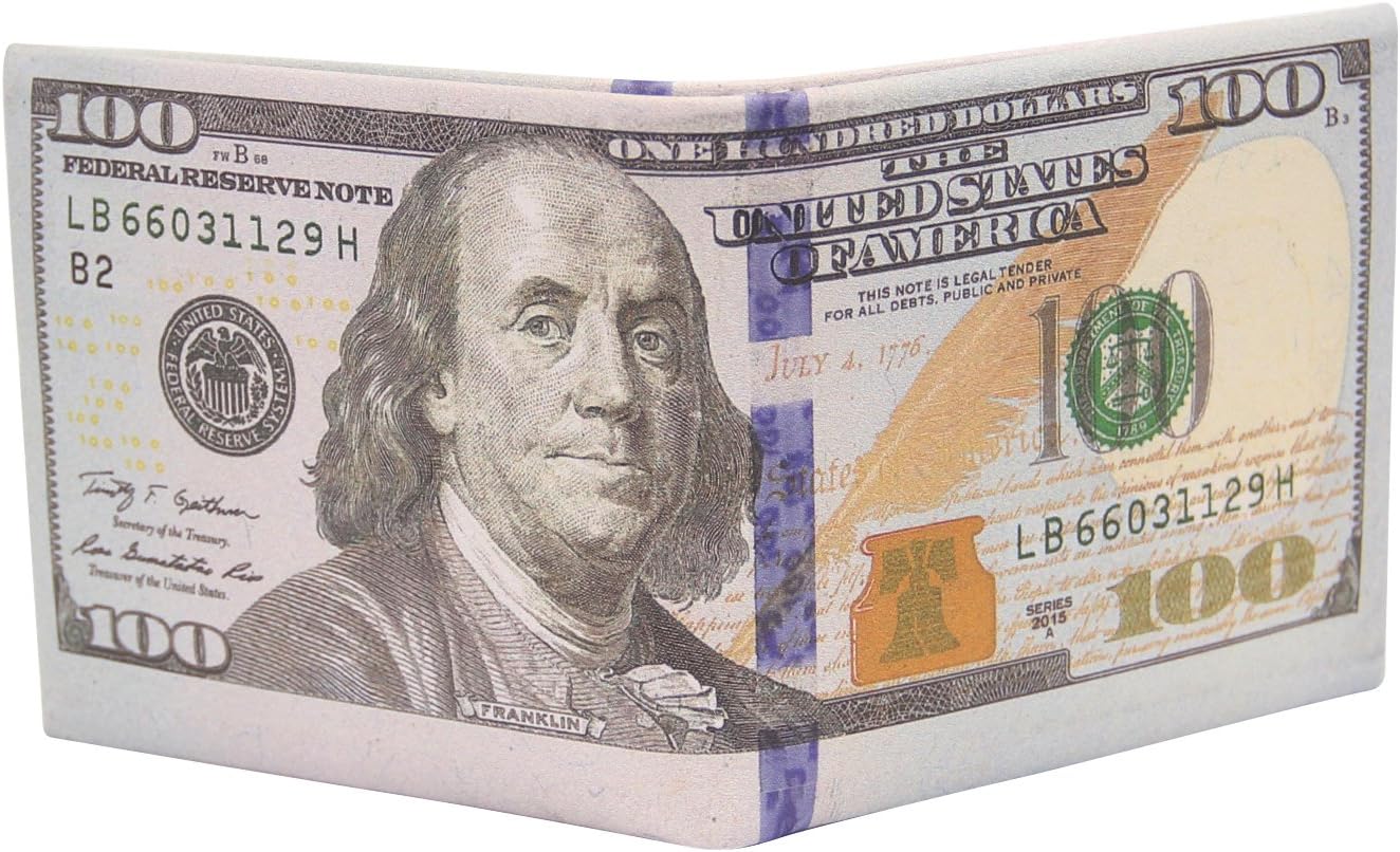 Men Us Dollar Bill Wallet Billfold Leather Credit Card Photo Holder