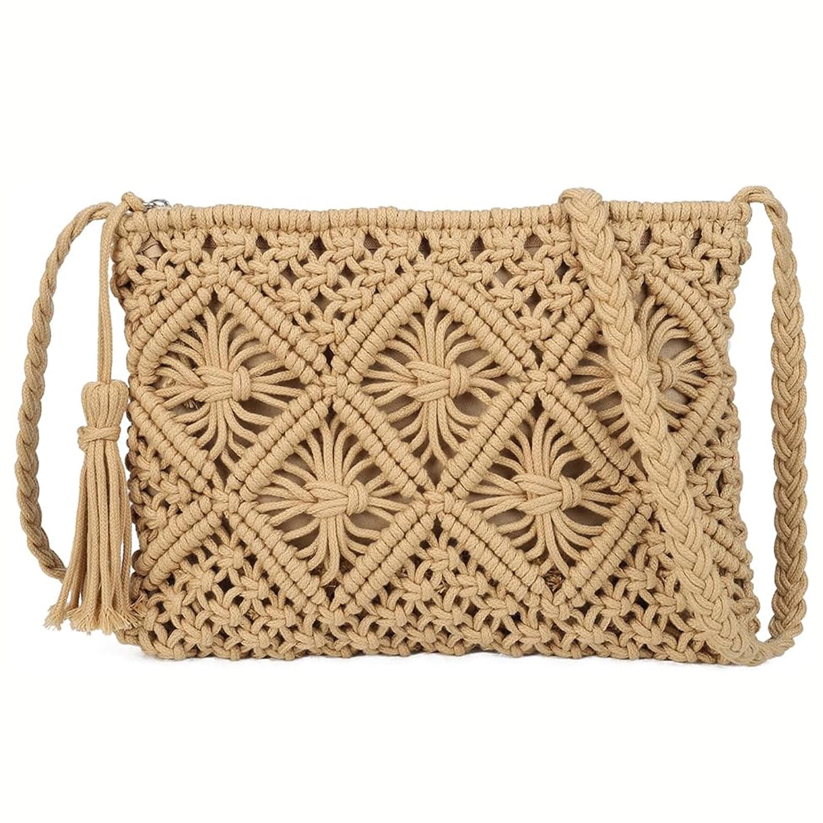 Borsa Intrecciata Donna, Borsa Paglia Donna Elegante, Borse in Paglia, Crochet Bag, Borsa Paglia Donna, borsetta donna estiva, Piccola Borsa in Paglia per Vacanze