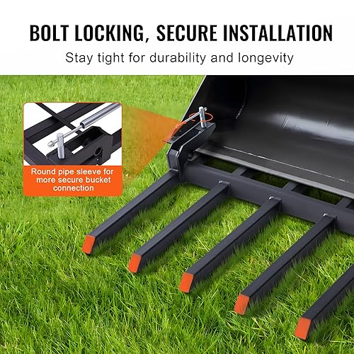 Miniatura 3 de VEVOR Abrazadera en horquillas de escombros a cubo de 48 pulgadas, abrazadera resistente de 2600 libras de capacidad en horquillas de paleta, apto