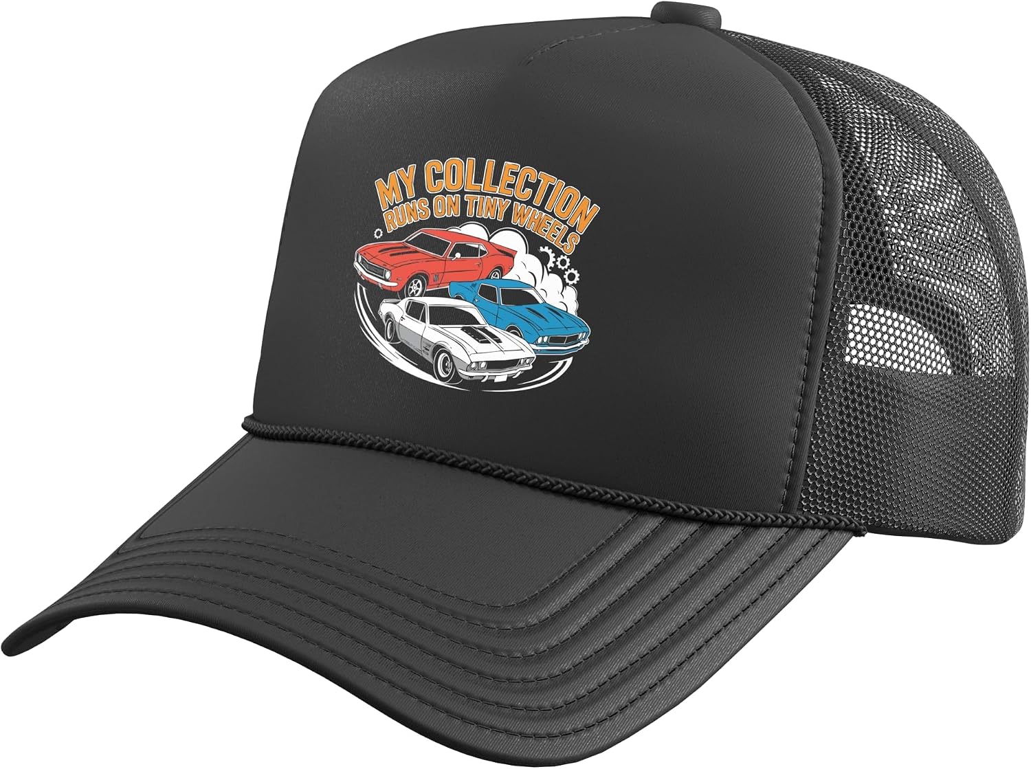 Die-Cast Car Collector Die-Casting Miniature Cars Trucker Hat with Adjustable Mesh Back