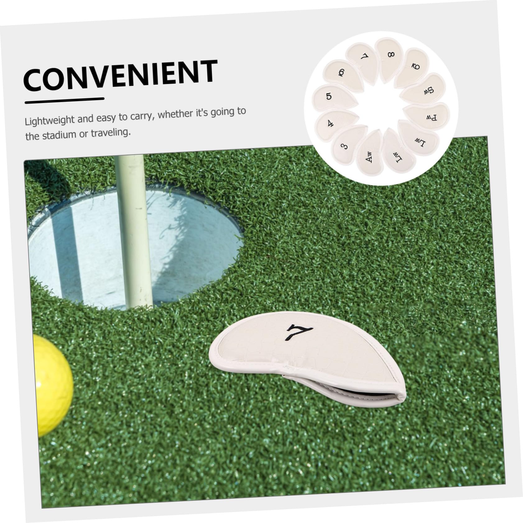 Mikikit 12 Piezas Fundas para Palos de Golf con Textura de Cocodrilo Protectores para Drivers Hierros y Putters Resistentes y Fáciles de Usar Color