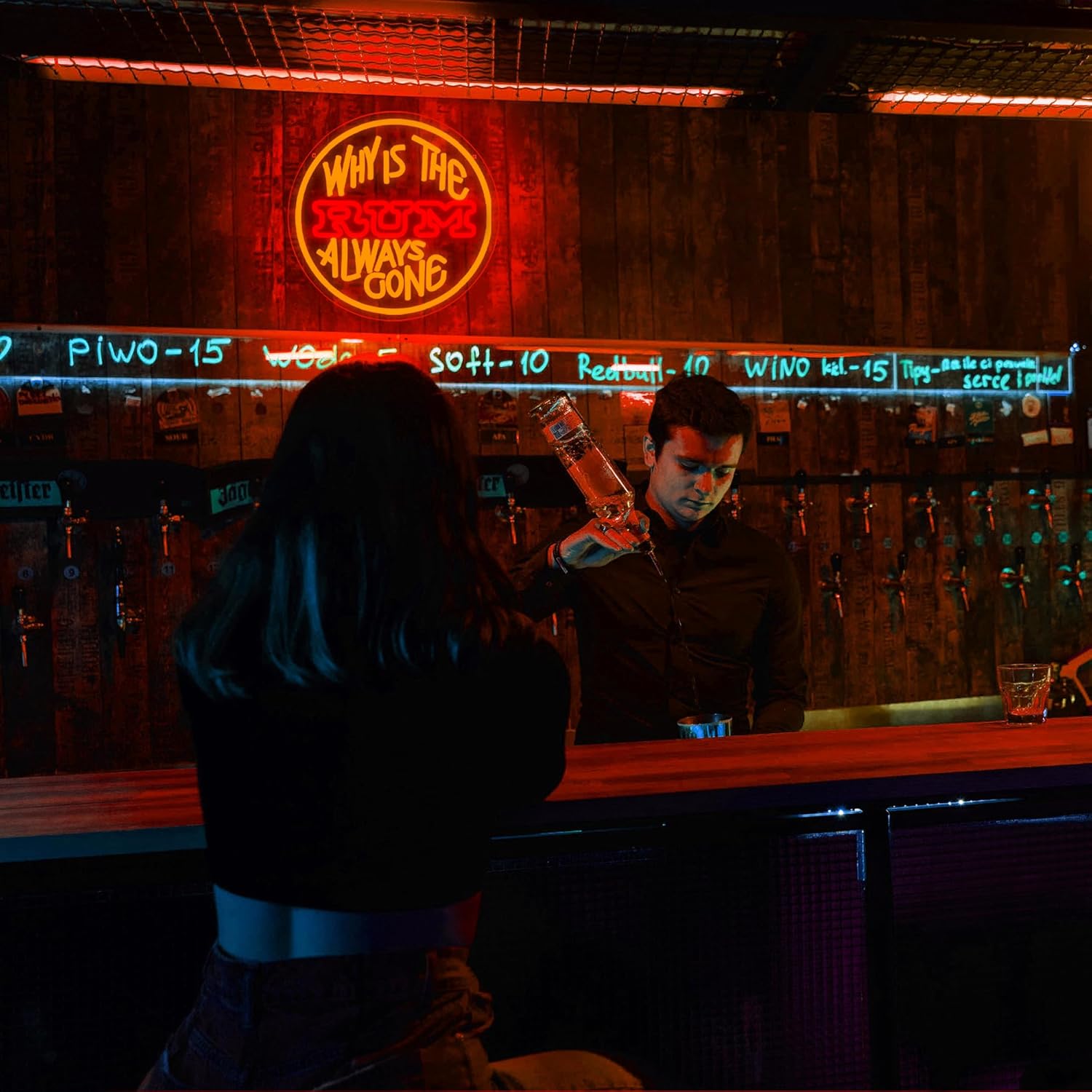 Rum Neon Sign for Wall Decor Rum Neon Light for Man Cave Bar Led Business Sign Suitable for Home Bar Pub Store Bistro Restaurant Party Club Salon Birthday Gifts Art Size12.9 * 12.9in(JTD236) - Image 5