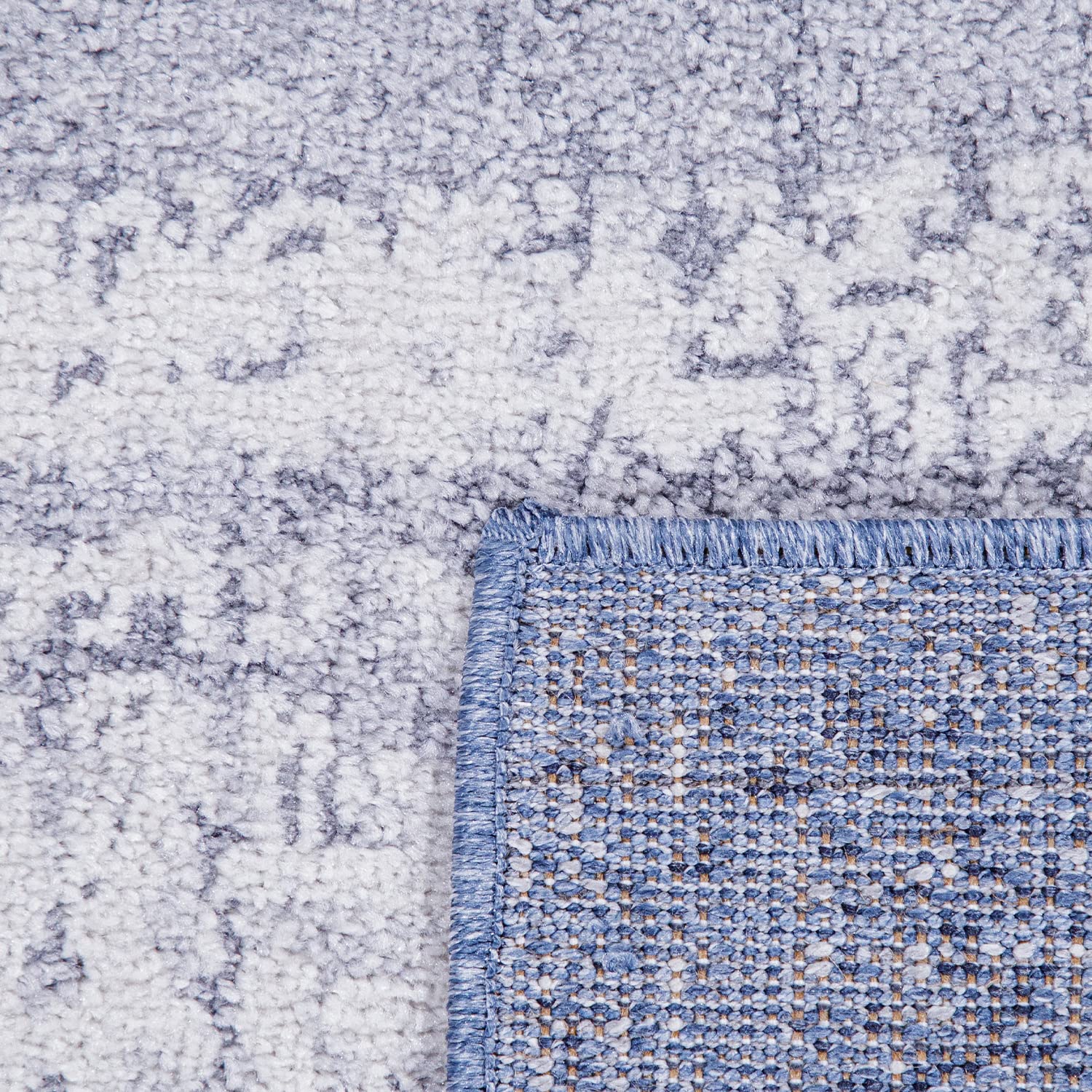 Paco Home Tapis De Salon Tapis De Salon Poils Ras Effet Usé Abstrait Tapis Vintage Style Moderne, Dimension:160x220 cm, Couleur:Bleu