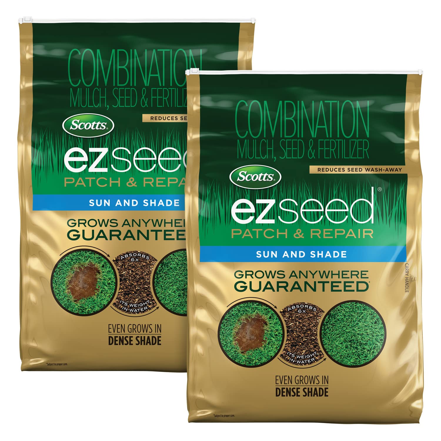 ScottsEZ Seed Patch & Repair Sun and Shade Mulch, Grass Seed, and Fertilizer, 40 lbs. (2-Pack)