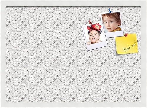 Miniatura 16 de PinPix Tablero de anuncios de corcho de 12 x 12 pulgadas. Este tablero decorativo enmarcado viene con diseño de círculos B W y un marco blanco