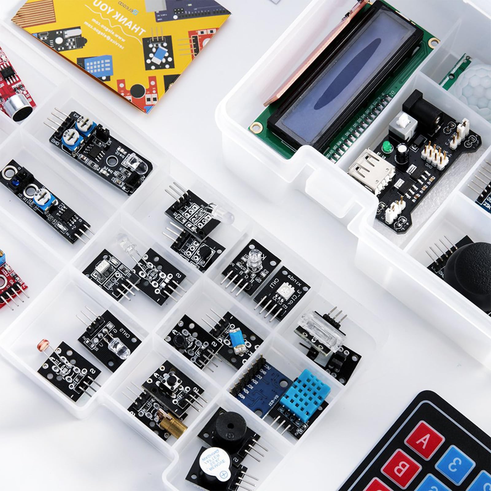 Kit elettronico aggiornato 37 in 1 - Kit sensore arduino con Tutorial per uno r3 mega Nano - Starter kit per sensori arduino e esp32