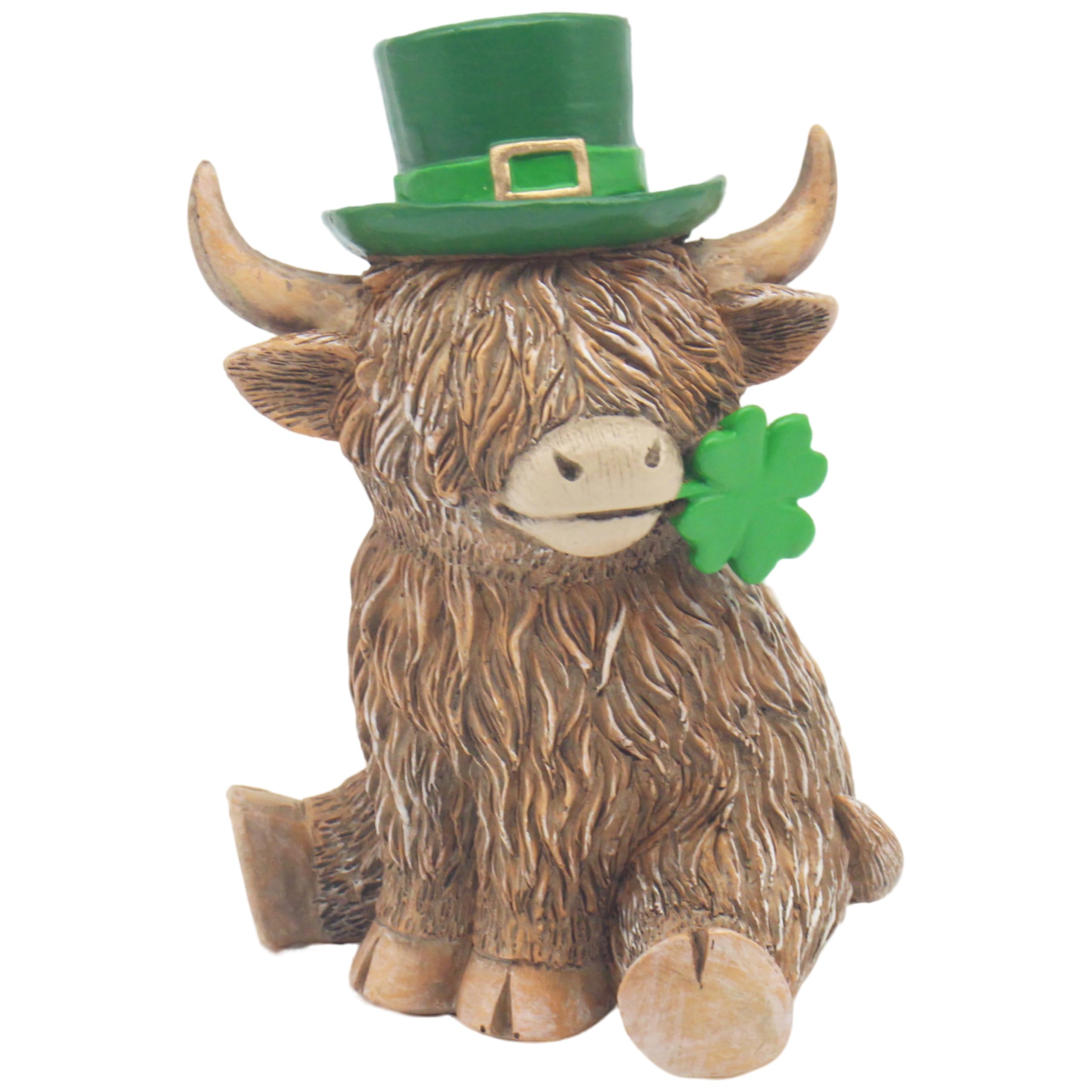 The Leonardo Collection Boys Highland Cow Lucky Highland Cows Happy Polyresin Figurines & Ornaments For Home & Office | Home Decor Statues For Indoor & Outdoor | Lovely Gifts For Women & Men