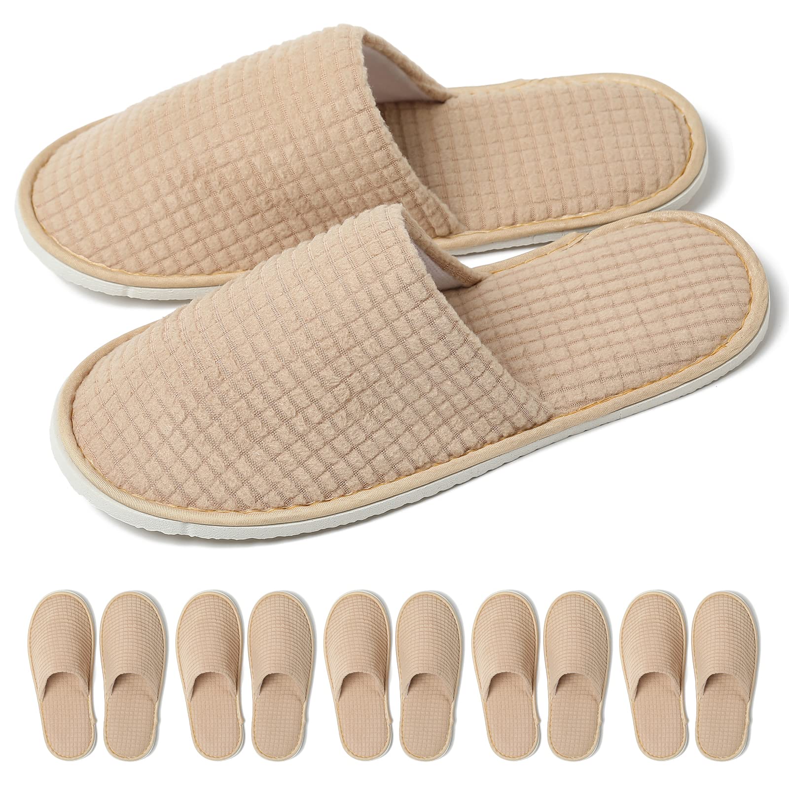 COZYAREA SPA Guest Slippers, 6/12 Pairs Reusable Washable Unisex Spa Slippers for Hotel Bedroom Wedding Party Travel