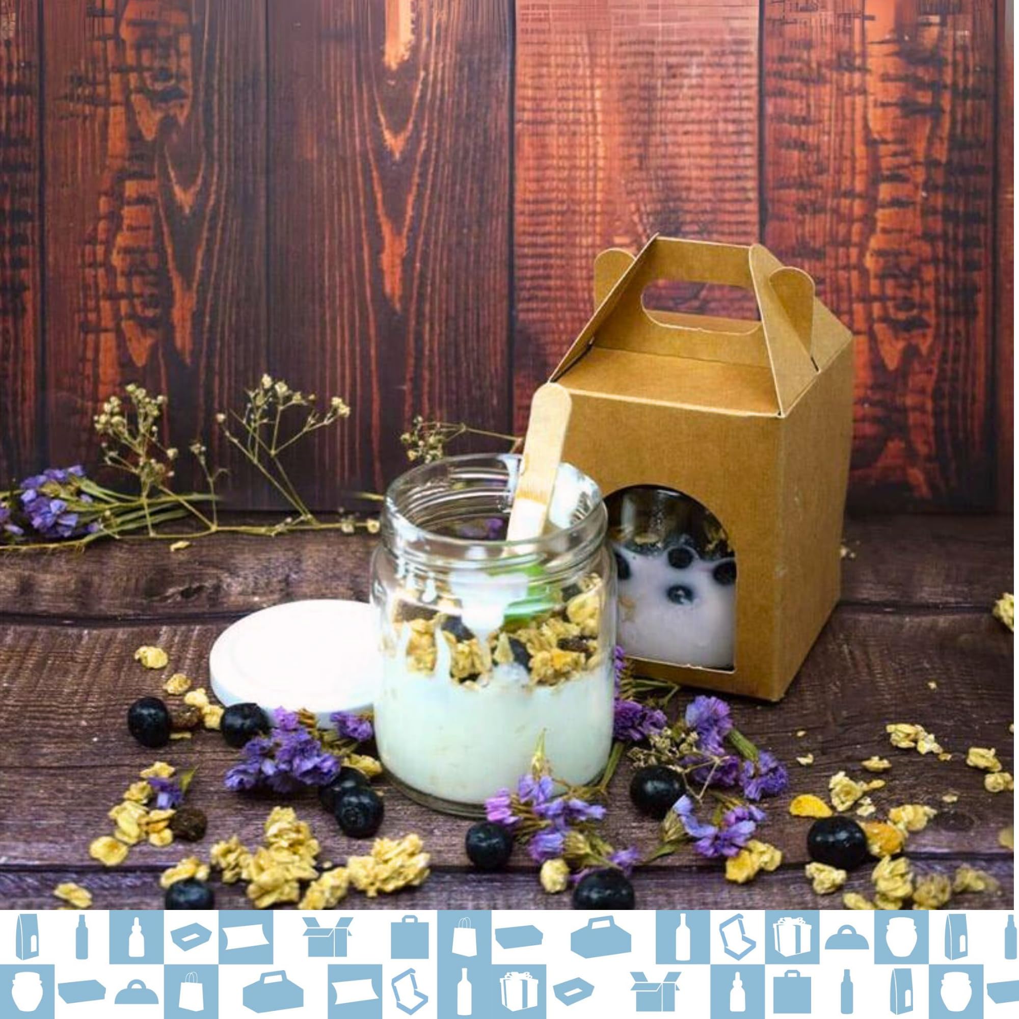 Espirito Rebelde 20 leere Glasdosen 250 ml mit Deckel + Dosen + Stoff + Jute-Schnur + Kraftetiketten | Konfitüren, Honig