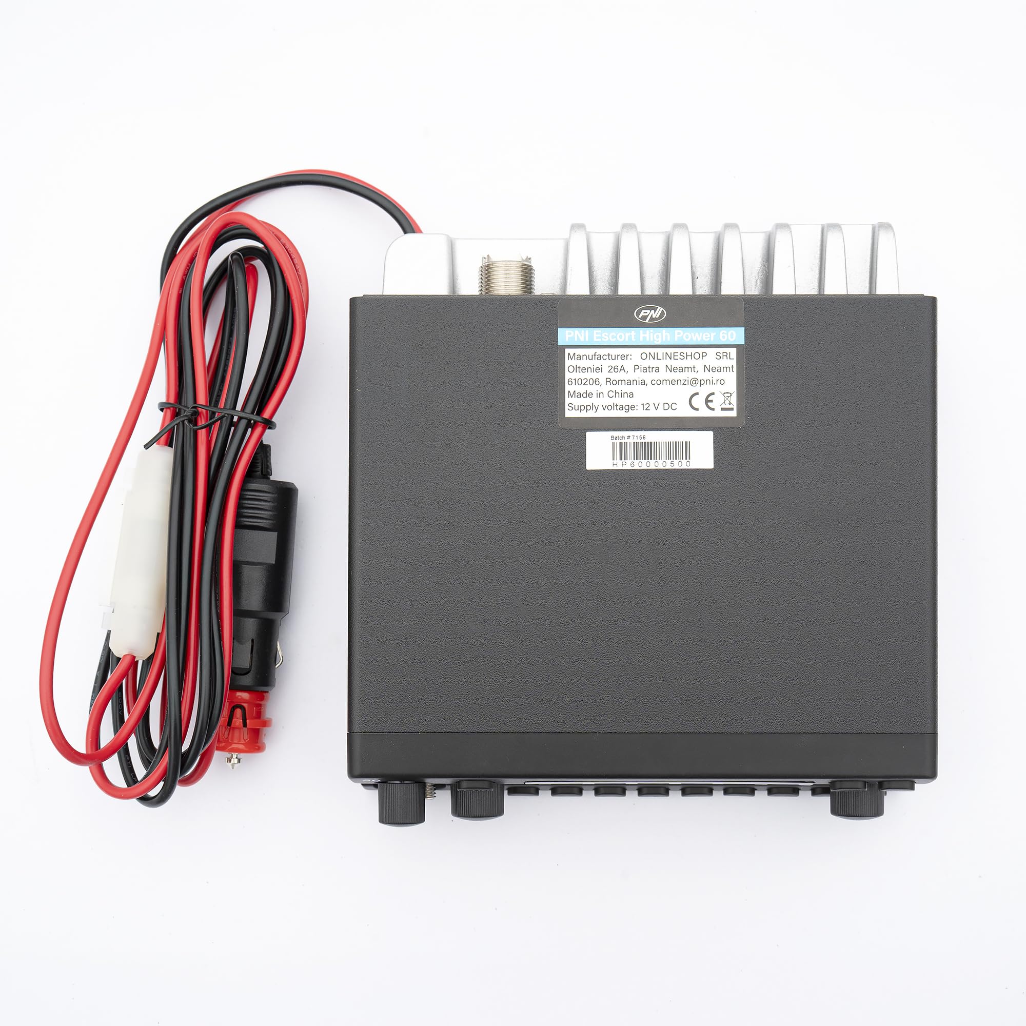 Stazione radio CB PNI Escort ad alta potenza 60 multistandard, 60 W FM/AM, 12 V, ASQ, guadagno RF