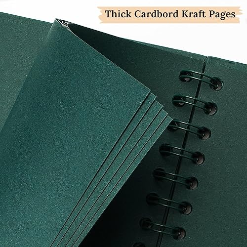 Vista 167 de Álbum de recortes de 8 x 8 pulgadas, álbum de recortes de papel kraft de tapa dura, álbumes de fotos, 40 páginas, perfecto para fotos de 4 x 6 / 5 x