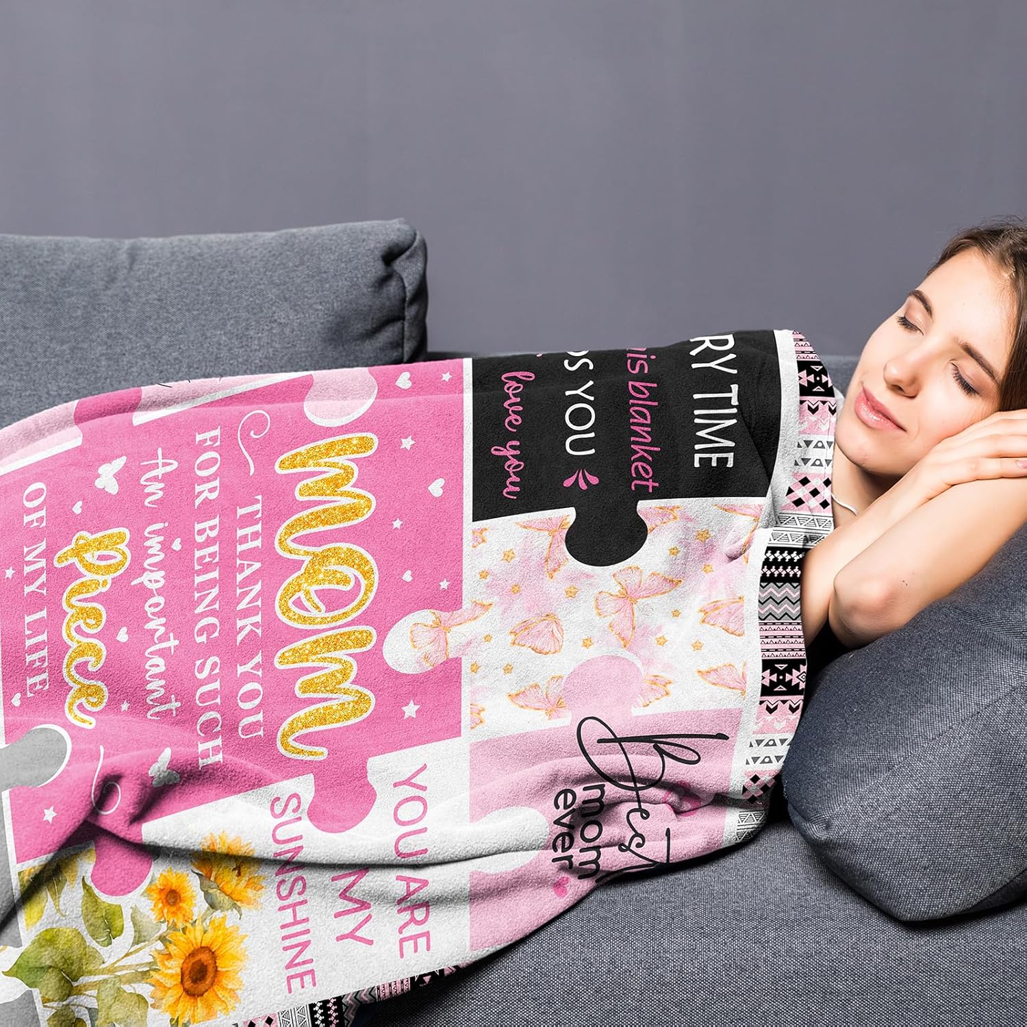 Gifts for Mom from Daughter Son - Mom Gifts for Birthday Mothers Day Valentines Day Christmas - Mothers Gift Ideas - 60"x50" Soft Flannel Blanket Anniversary Romantic Gift for Her Mama - Image 3