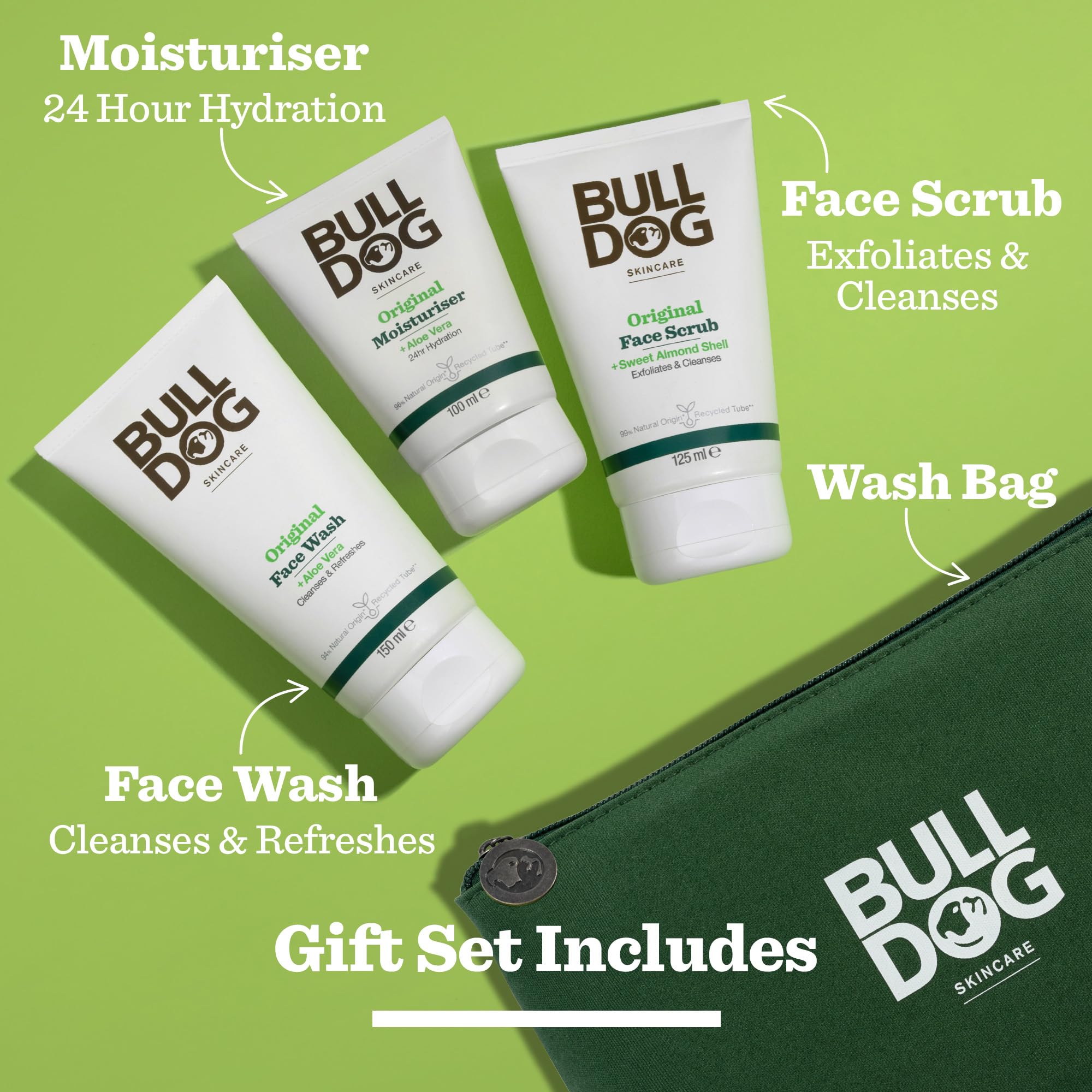 Bulldog Skincare, GiftSet for Men, Mens Grooming giftset, Original Skincare Kit, It includes Original Face Moisturiser - Image 2