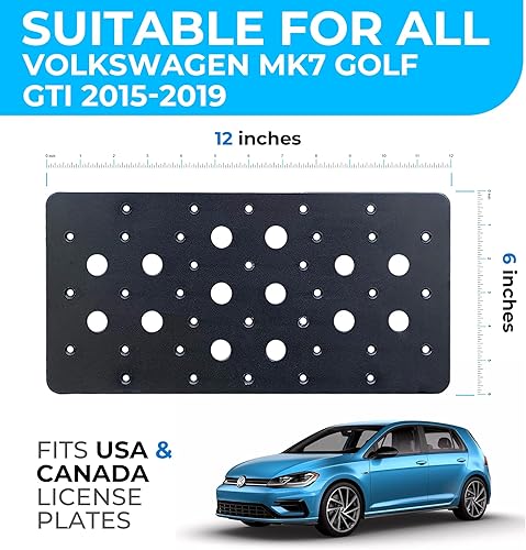 TrunkNets Inc Soporte de montaje de placa de matrícula para Volkswagen MK7 Golf GTi 2015 2016 2017 2018 2019