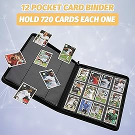 Trading Card Binder 12 Pocket, GERMUN PU Cover Card Binder for 720 Cards, Premium Trading Card Holder Folders, Double Sided Pocket Card Album for MTG, TCG (Black)