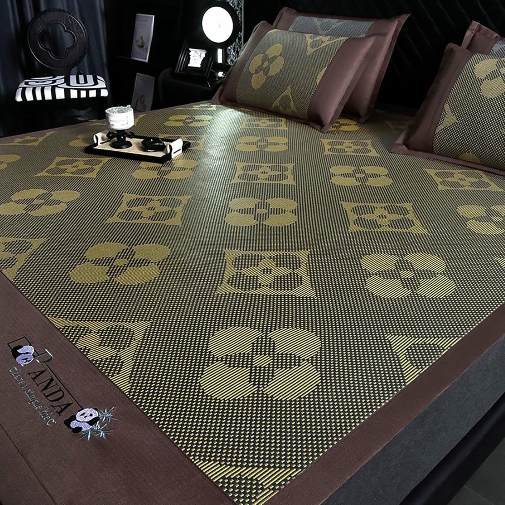 Alfombrilla de dormir de bambú con acabado premium y diseño enrollable reversible