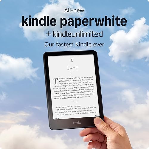 All-new Amazon Kindle Paperwhite (16 GB) – Our fastest Kindle ever, with new 7" glare-free display, and weeks of battery life – Without lockscreen ads – Black + 3 Months of Kindle Unlimited (with auto-renewal) - Black - With 3 months of Kindle Unlimited - Without Lockscreen Ads