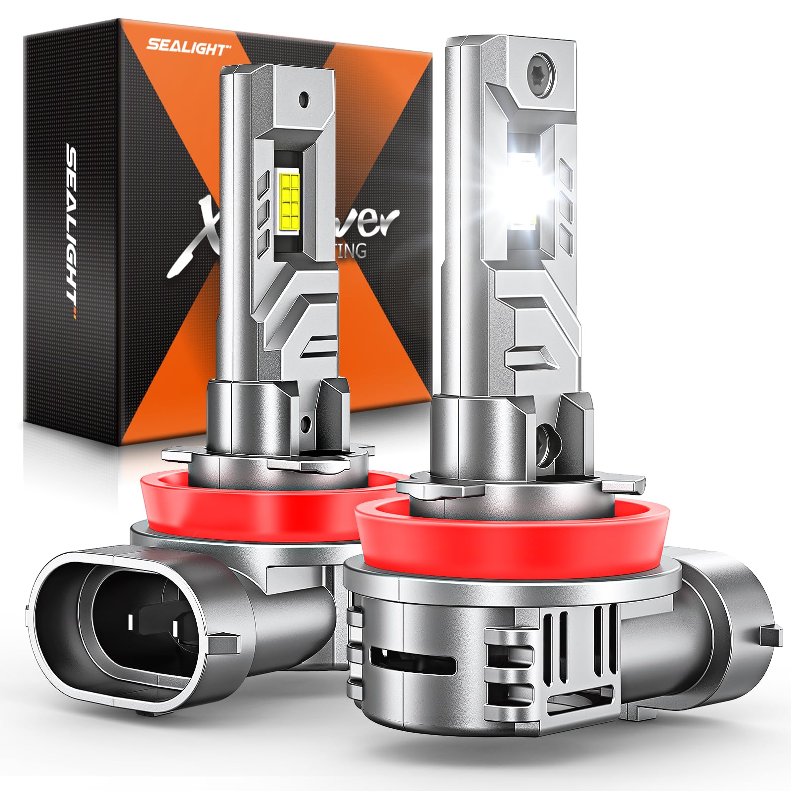 SEALIGHT H11 Fog Light Bulbs 40000LM 8X Brightness H8 H9 H16 Light Bulbs 6500K Cool White Bulbs with