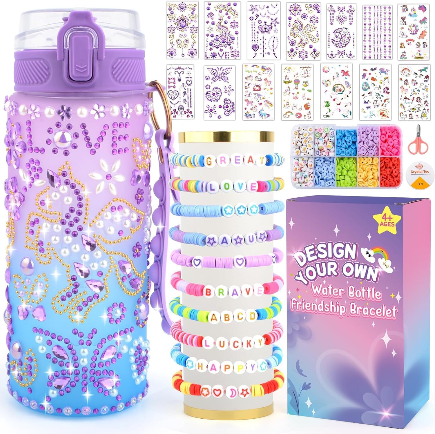 Gifts for Girls, Decorate Your Own Water Bottle Kit for Girls, DIY Water Bottle Girl, Birthday Back to School Christmas Easter Valentines Day Gifts for Girl Daughter Niece Granddaughter Sister
