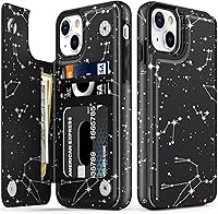 Vista 9 de LETO para iPhone 15 Pro Funda tipo cartera - Tapa tipo folio con patada - Diseños de moda - Tarjetero - Funda protectora para mujeres y niñas - 6.1