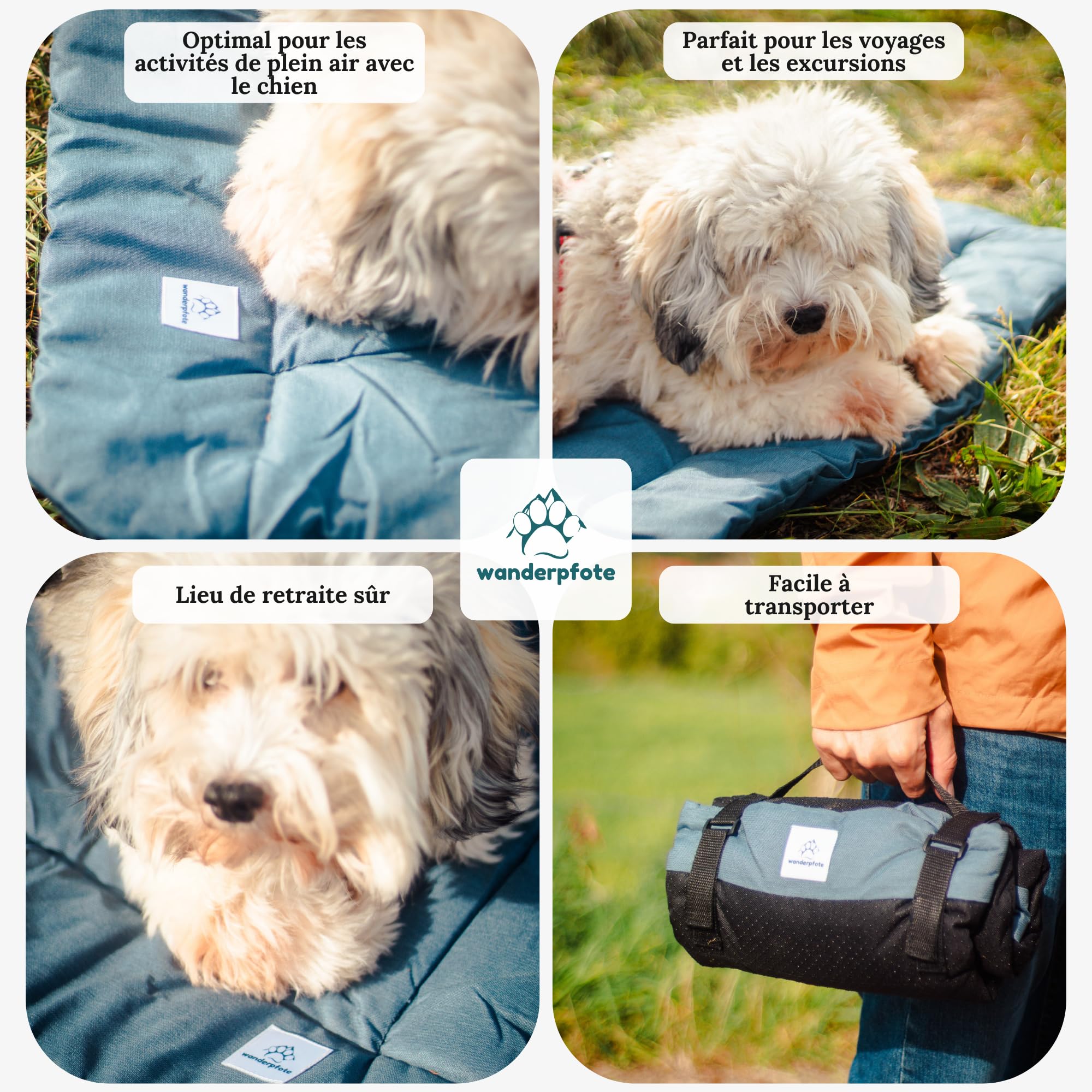 Tapis pour Chien, pour Les déplacements, Enroulable (Marron, M)