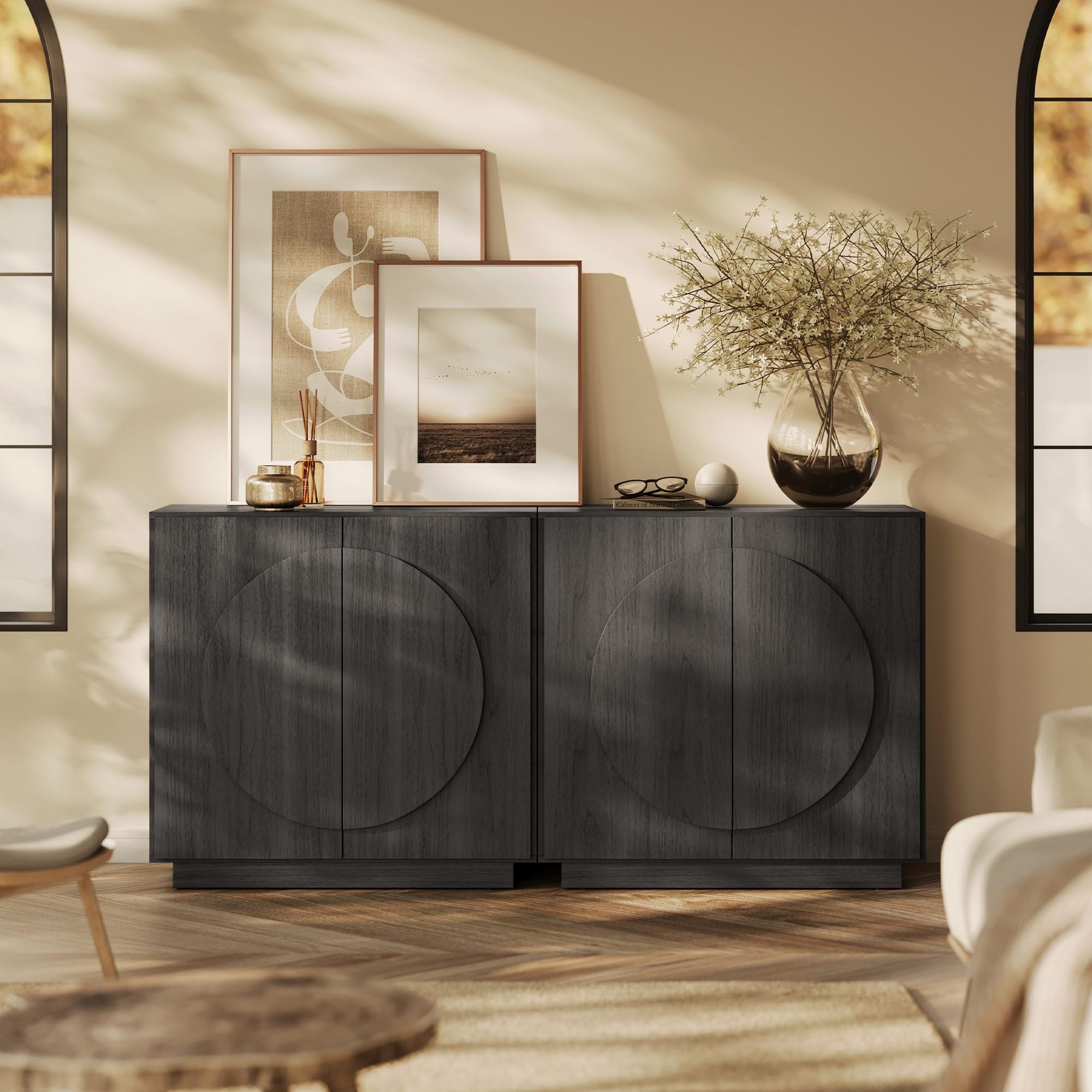 Amazon.com - BELLEZE Set of 2 Luna Modular Sideboard Buffet