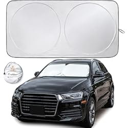 Funda Parasol Para Auto EcoNour - Parabrisas de coche, bloquea los rayos UV, protector de visera, da sombra para mantener su vehículo fresco y libre de daños, fácil de usar, se ajusta a parabrisas de varios tamaños