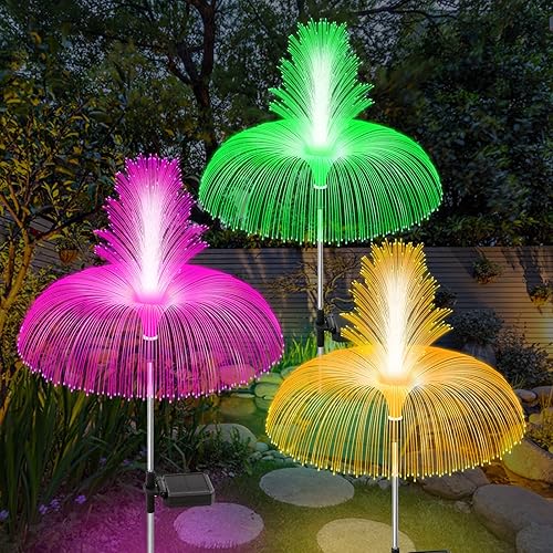 Luces solares de jardín para decoración exterior, 7 colores cambiantes, luces solares para patio para camino, pasarela, patio, fiesta, festival,