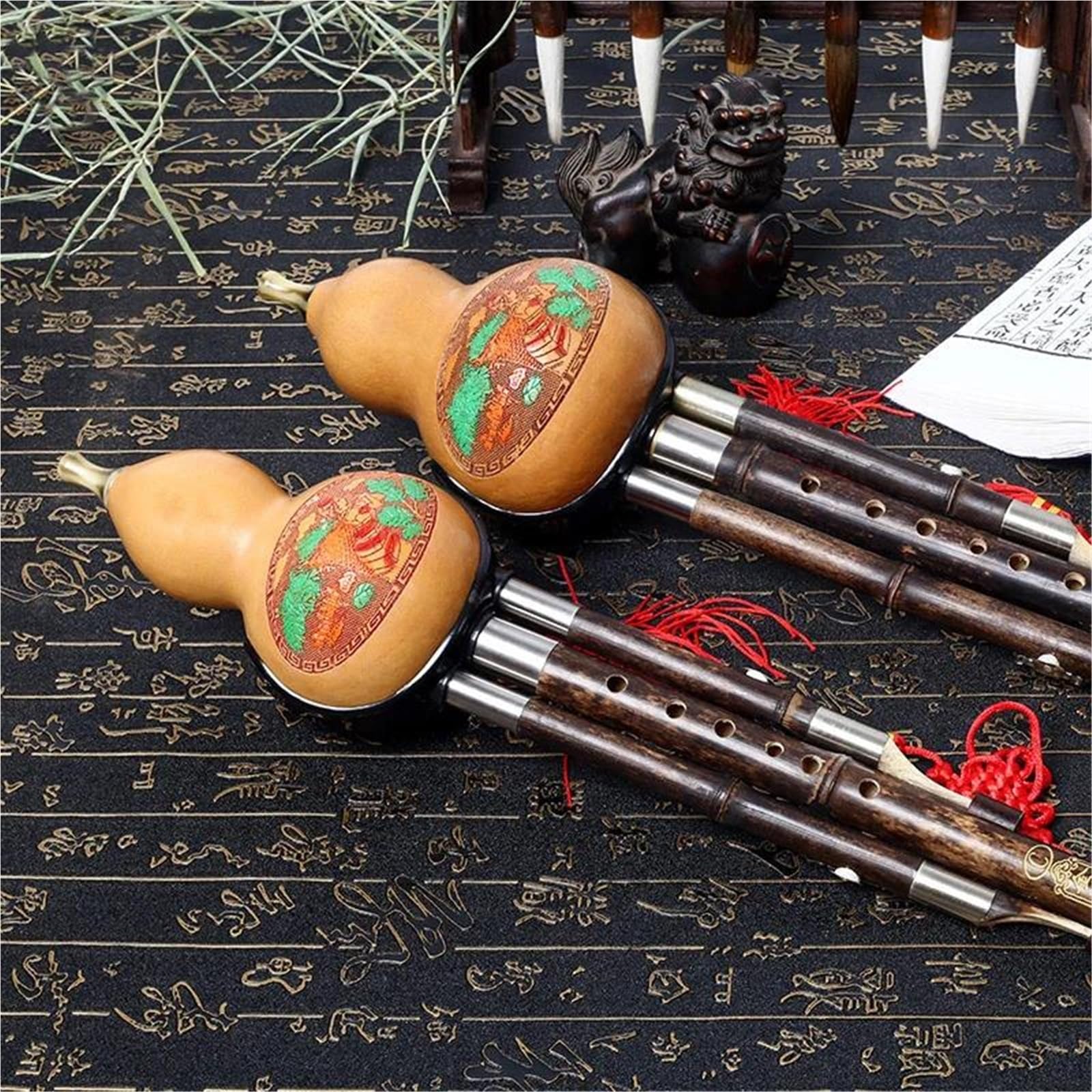 Instrument De Musique Hulusi C-key Hulusi Flûte Traditionnelle Chinoise Faite À La Main Gourde Cucurbit Flûte Instrument De Musique Ethnique À Vent En Bois