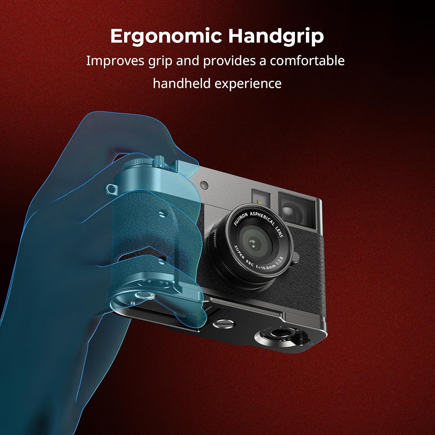 SmallRig X Half L-Shaped Grip for FUJIFILM X Half Camera, Built-in Quick Release Plate for Arca, Lightweight Ergonomic Silicone Handle with Hot Shoe Cover (Charcoal Silver) - 5217 - Image 4