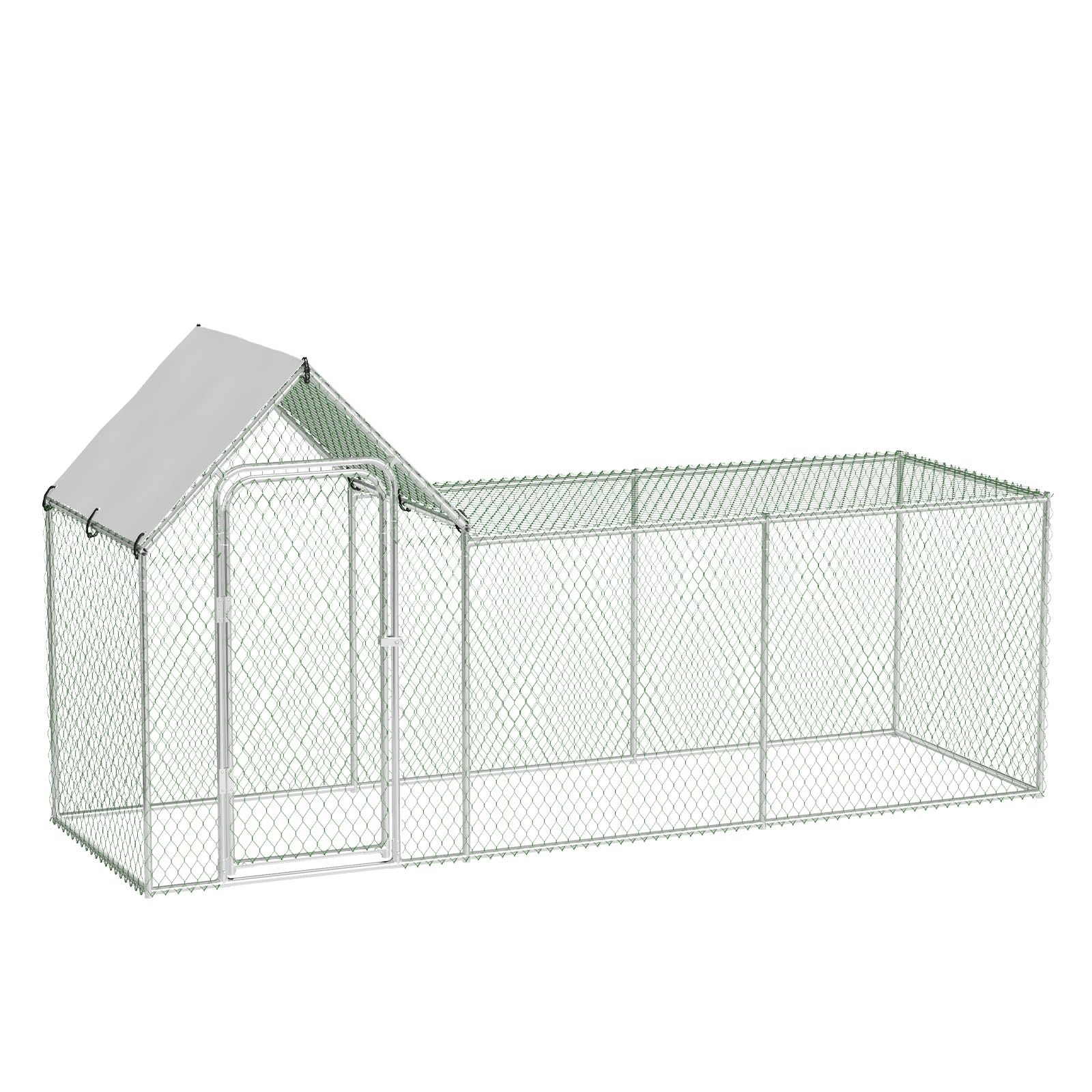 IDEALHOUSE Enclos poulailler sécurisé en métal – Porte verrouillable, Toit imperméable Anti-UV, Structure Robuste – Idéal pour Poules, Canards, Lapins – pour Jardin et Ferme – Base Stable – Taille :