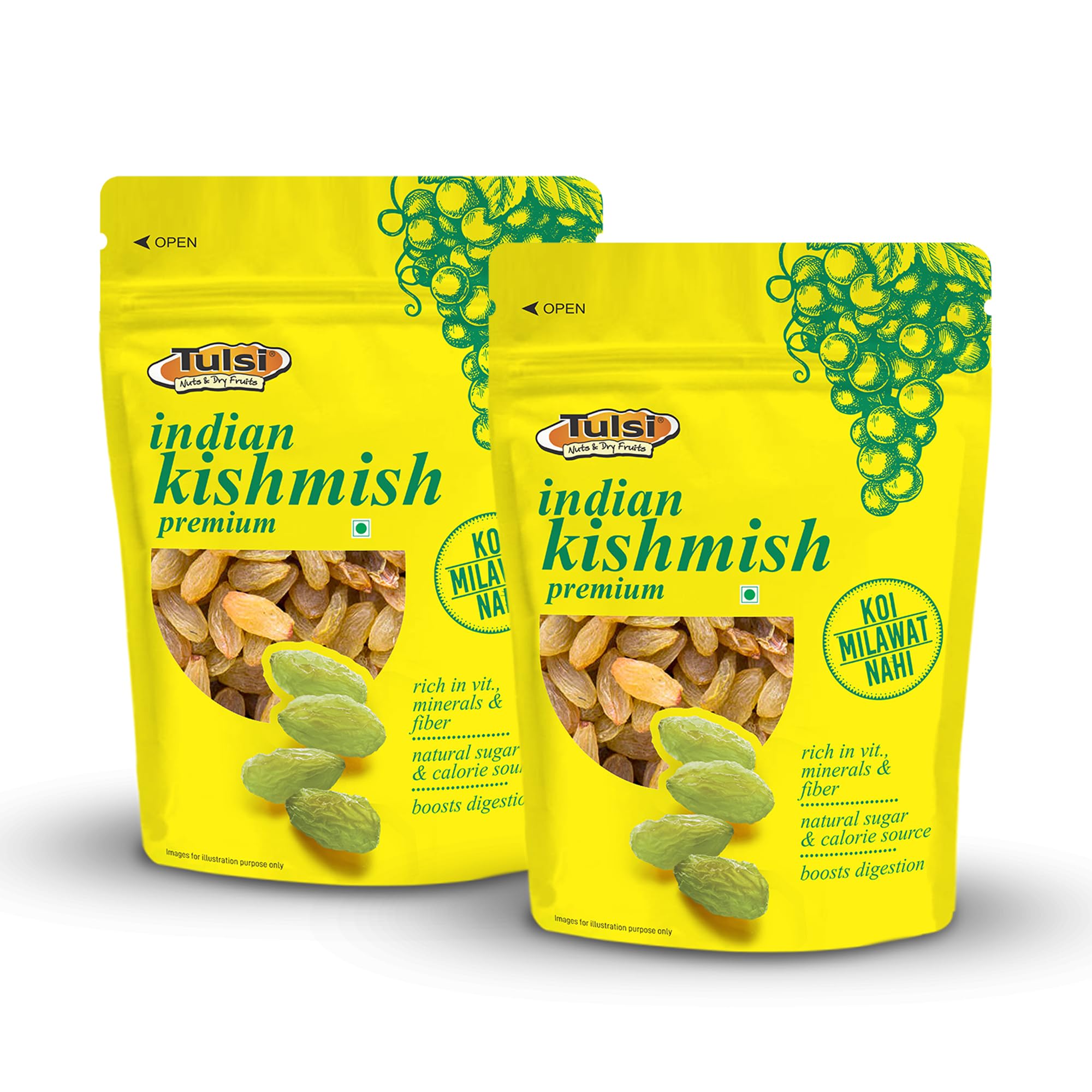 Tulsi Indian Kishmish Premium 400g (200g x 2) | Seedless Kishmish | Green Raisins | Dry Fruits | Healthy & Tasty Snacks | Fat Free | Source of Dietary Fiber | (Pack of 2) (B0D63DZ6BH) Amazon Price History, Amazon Price Tracker
